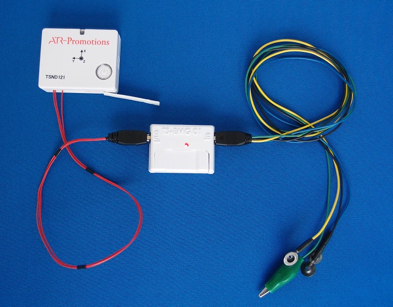 TSND121と脳波アンプ接続例